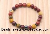 CGB8875 8mm, 10mm mookaite, drum & rondelle hematite beaded bracelets