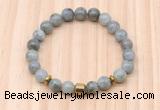 CGB8879 8mm, 10mm labradorite, drum & rondelle hematite beaded bracelets