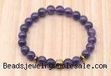 CGB8884 8mm, 10mm amethyst, drum & rondelle hematite beaded bracelets