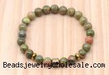 CGB8887 8mm, 10mm unakite, drum & rondelle hematite beaded bracelets