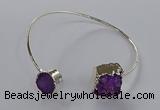 CGB889 12mm - 14*15mm freeform druzy agate gemstone bangles