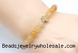 CGB8895 8mm, 10mm yellow aventurine & cross hematite power beads bracelets