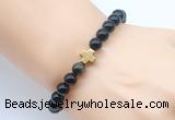 CGB8911 8mm, 10mm golden obsidian & cross hematite power beads bracelets