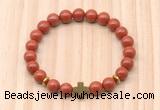 CGB8927 8mm, 10mm red jasper, cross & rondelle hematite beaded bracelets