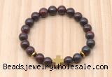 CGB8928 8mm, 10mm brecciated jasper, cross & rondelle hematite beaded bracelets