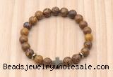 CGB8929 8mm, 10mm elephant skin jasper, cross & rondelle hematite beaded bracelets