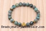 CGB8937 8mm, 10mm African turquoise, cross & rondelle hematite beaded bracelets