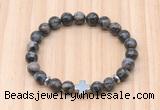 CGB8938 8mm, 10mm grey opal, cross & rondelle hematite beaded bracelets