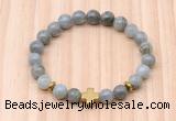 CGB8939 8mm, 10mm labradorite, cross & rondelle hematite beaded bracelets