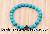 CGB8946 8mm, 10mm turquoise, cross & rondelle hematite beaded bracelets