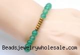 CGB8952 8mm, 10mm green agate & rondelle hematite beaded bracelets