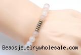 CGB8954 8mm, 10mm pink aventurine & rondelle hematite beaded bracelets