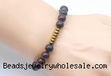 CGB8958 8mm, 10mm brecciated jasper & rondelle hematite beaded bracelets