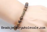 CGB8959 8mm, 10mm elephant skin jasper & rondelle hematite beaded bracelets