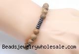 CGB8960 8mm, 10mm picture jasper & rondelle hematite beaded bracelets
