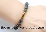 CGB8961 8mm, 10mm dragon blood jasper & rondelle hematite beaded bracelets