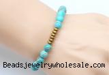 CGB8962 8mm, 10mm blue sea sediment jasper & rondelle hematite beaded bracelets