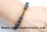 CGB8970 8mm, 10mm black labradorite & rondelle hematite beaded bracelets