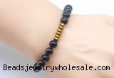 CGB8971 8mm, 10mm golden obsidian & rondelle hematite beaded bracelets