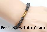 CGB8973 8mm, 10mm smoky quartz & rondelle hematite beaded bracelets