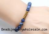 CGB8975 8mm, 10mm sodalite & rondelle hematite beaded bracelets