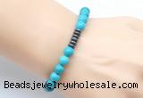 CGB8976 8mm, 10mm turquoise & rondelle hematite beaded bracelets