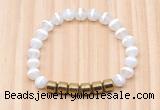 CGB8980 8mm, 10mm tibetan agate & drum hematite beaded bracelets