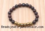 CGB8988 8mm, 10mm brecciated jasper & drum hematite beaded bracelets