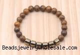 CGB8989 8mm, 10mm elephant skin jasper & drum hematite beaded bracelets