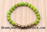 CGB8993 8mm, 10mm green sea sediment jasper & drum hematite beaded bracelets