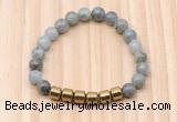 CGB8999 8mm, 10mm labradorite & drum hematite beaded bracelets