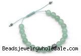 CGB9023 8mm, 10mm green aventurine & drum hematite adjustable bracelets