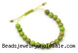 CGB9033 8mm, 10mm green sea sediment jasper & drum hematite adjustable bracelets