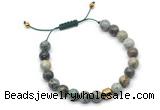 CGB9037 8mm, 10mm African turquoise & drum hematite adjustable bracelets