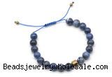 CGB9045 8mm, 10mm sodalite & drum hematite adjustable bracelets