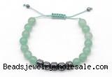 CGB9063 8mm, 10mm green aventurine & drum hematite adjustable bracelets