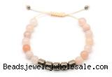 CGB9064 8mm, 10mm pink aventurine & drum hematite adjustable bracelets