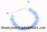 CGB9101 8mm, 10mm blue agate & rondelle hematite adjustable bracelets