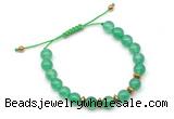 CGB9102 8mm, 10mm green agate & rondelle hematite adjustable bracelets