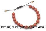 CGB9107 8mm, 10mm red jasper & rondelle hematite adjustable bracelets