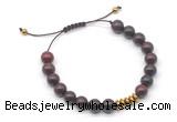 CGB9108 8mm, 10mm brecciated jasper & rondelle hematite adjustable bracelets