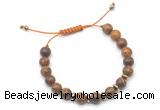 CGB9109 8mm, 10mm elephant skin jasper & rondelle hematite adjustable bracelets