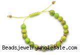 CGB9113 8mm, 10mm green sea sediment jasper & rondelle hematite adjustable bracelets