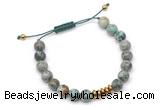 CGB9117 8mm, 10mm African turquoise & rondelle hematite adjustable bracelets