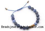 CGB9125 8mm, 10mm sodalite & rondelle hematite adjustable bracelets