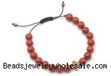 CGB9147 8mm, 10mm red jasper & cross hematite adjustable bracelets