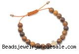 CGB9149 8mm, 10mm elephant skin jasper & cross hematite adjustable bracelets