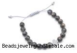 CGB9158 8mm, 10mm grey opal & cross hematite adjustable bracelets