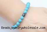 CGB9237 8mm, 10mm blue howlite & drum hematite power beads bracelets