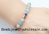 CGB9238 8mm, 10mm amazonite & drum hematite power beads bracelets